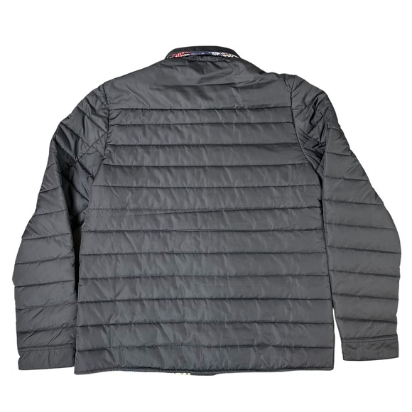 Robert Graham Quilted Puffer Jacket Mens Small Black Galaxy Lining Full Zip NEW - Picture 2 of 11